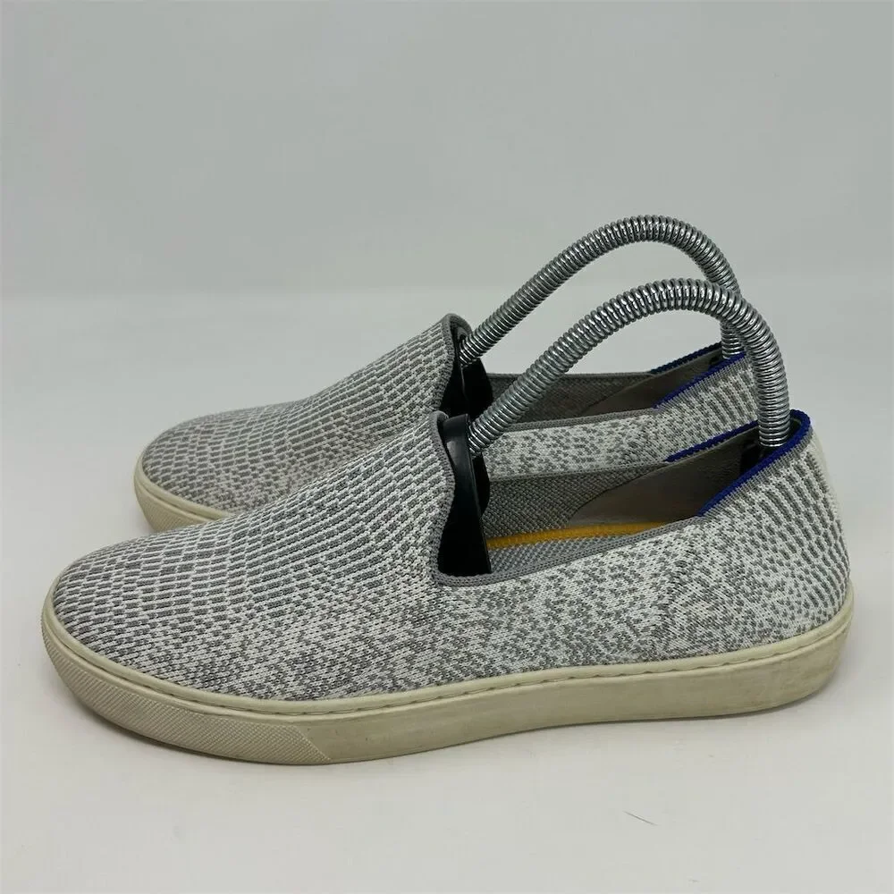 Rothy's Women's Casual Slip-On Sneakers Size 8 Opal Python Print Gray and White